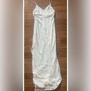 Guess Los Angeles Dress Women's XS Ivory Cream Crochet Maxi Beach Summer